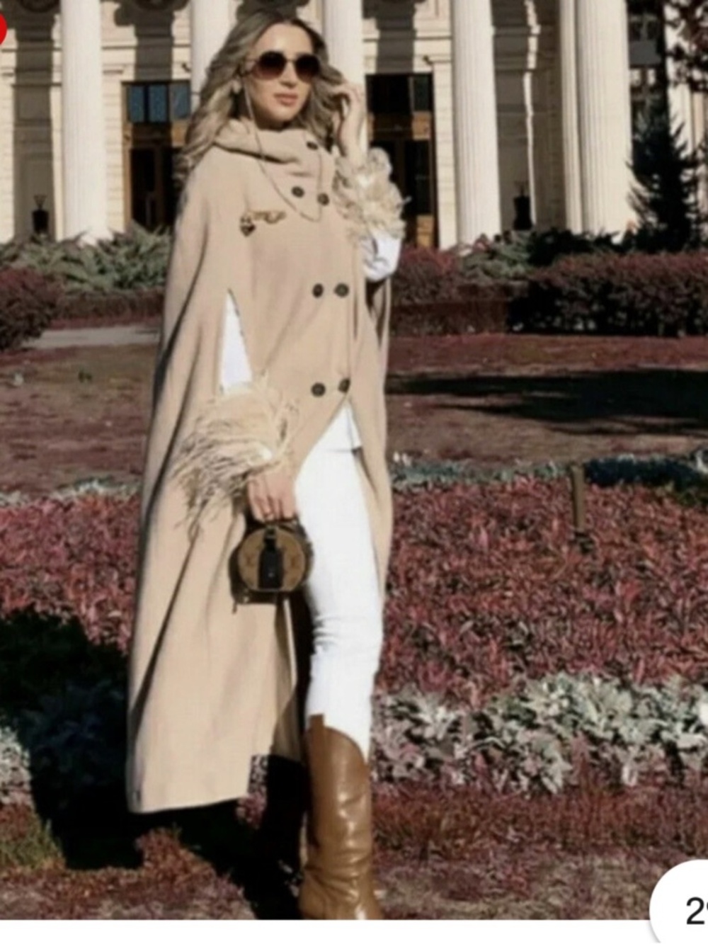 Zara Wool Cape. - Picture 2 of 5